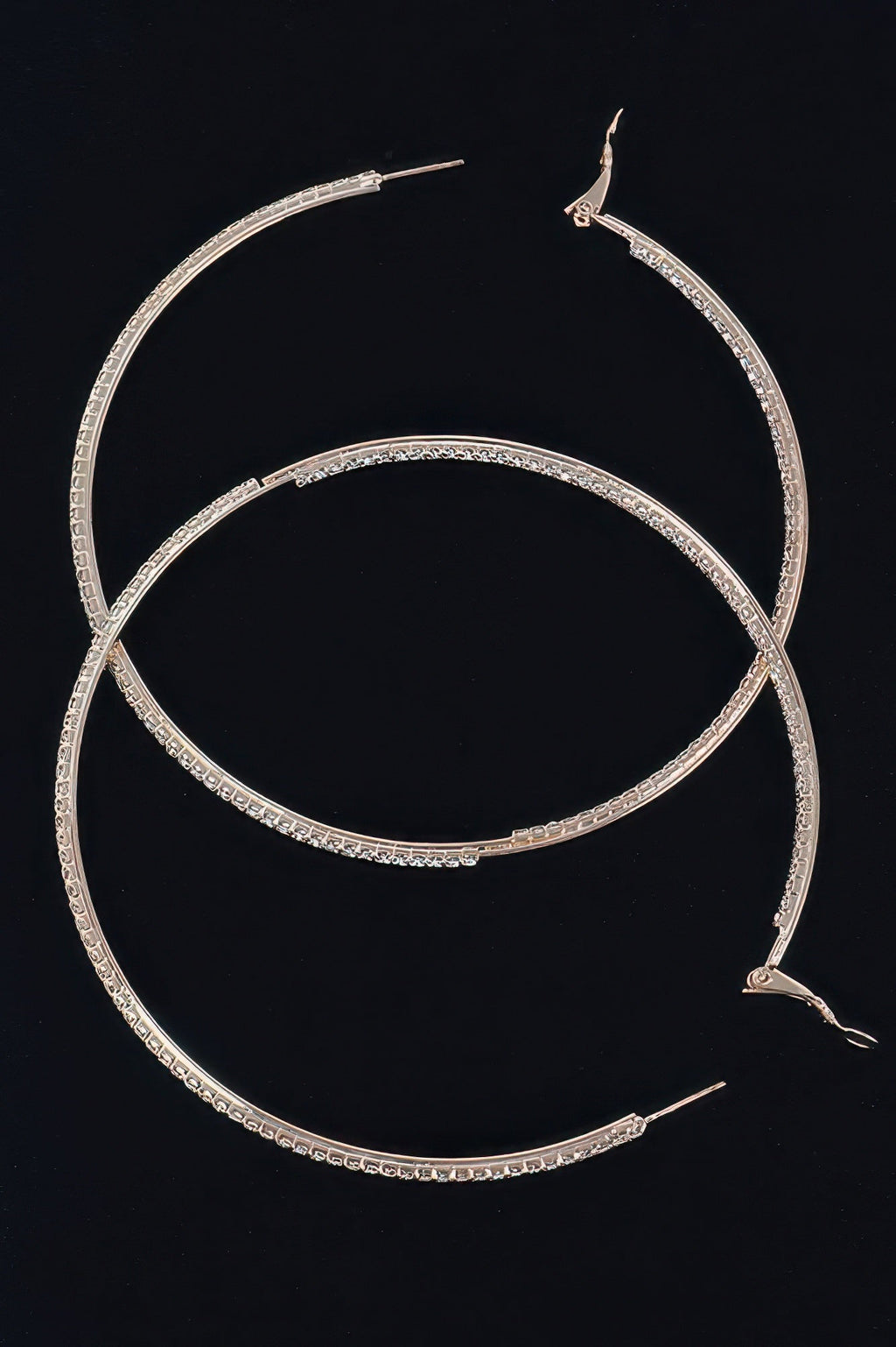 Thin Hoop Earrings With Rhinestone Details. OyeraCharisma