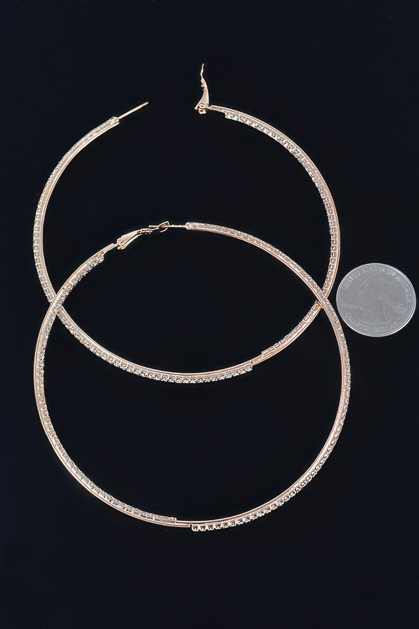 Thin Hoop Earrings With Rhinestone Details. OyeraCharisma