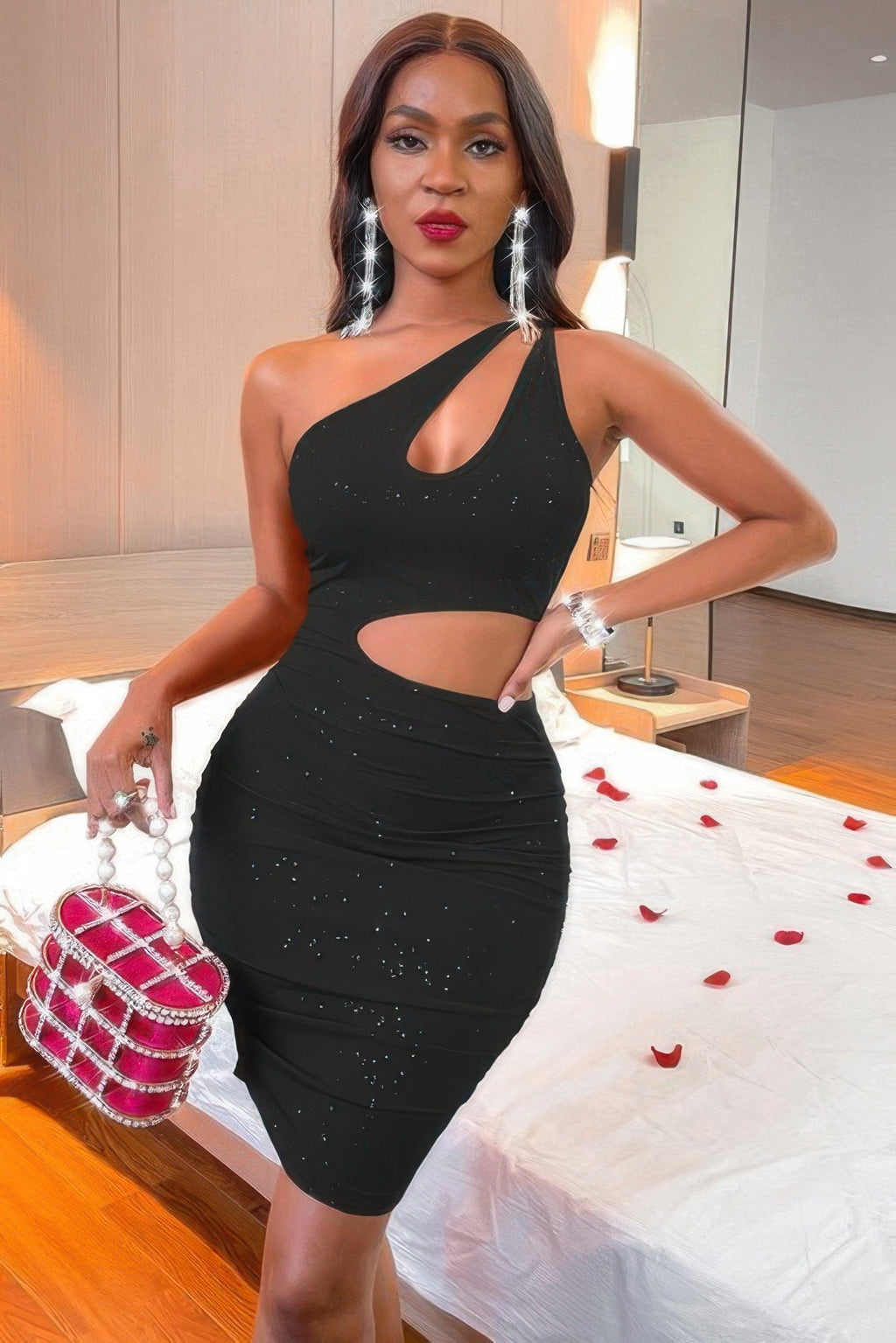 One Shoulder Sleeveless Cutout Bodycon Dress I am a Fashion Junky