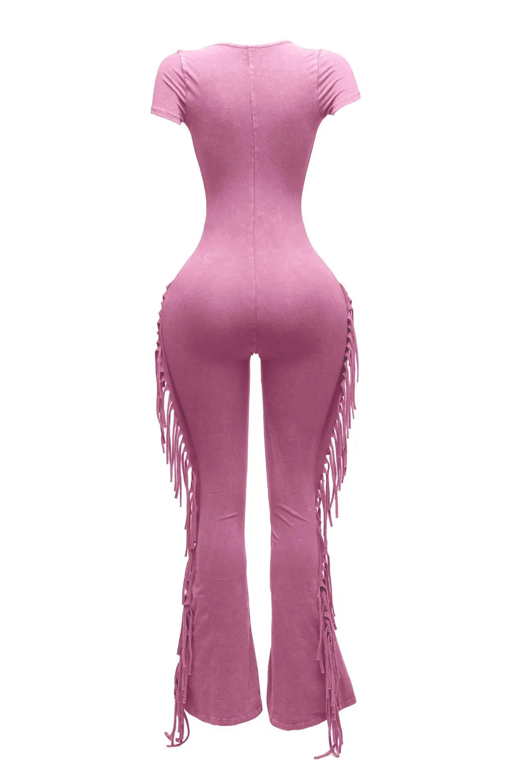 Mineral Washed Fringe Jumpsuit The House of Stylez