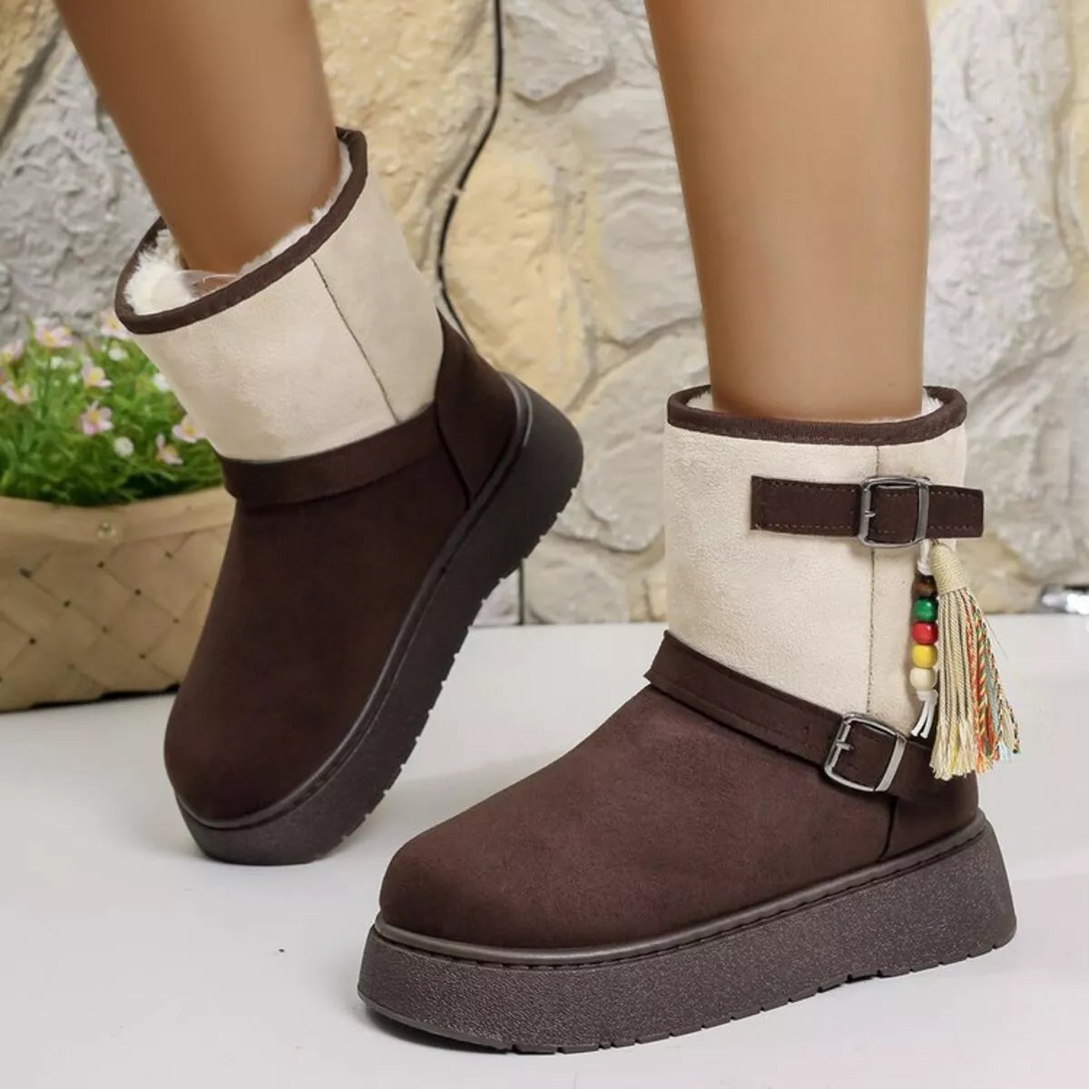 Bohemian Style Ankle Boots with Tassel Decor Simply Love
