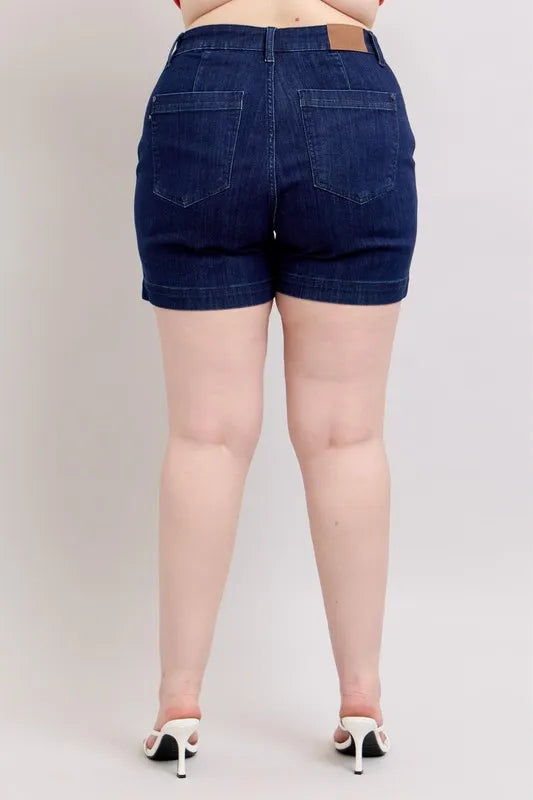 Judy Blue Full Size High Waist Denim Shorts Plus Size Selvanelle