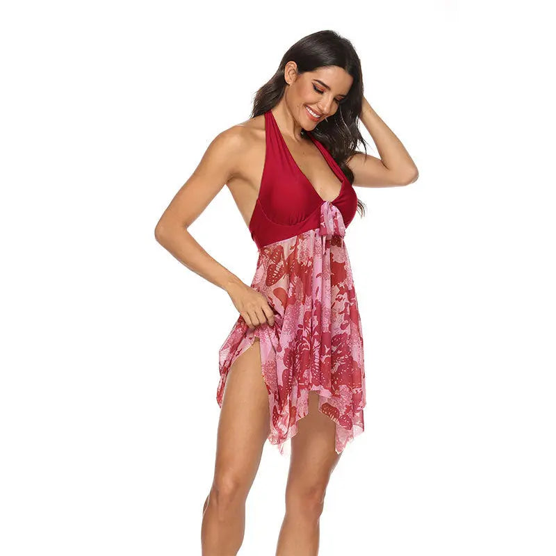 Plus Size Bikini Split Swimsuit Dress Two Piece FLIPSTYLEZLLC