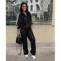Autumn And Winter New European And American Women's Casual Coat Trousers Suit MANDOTOS