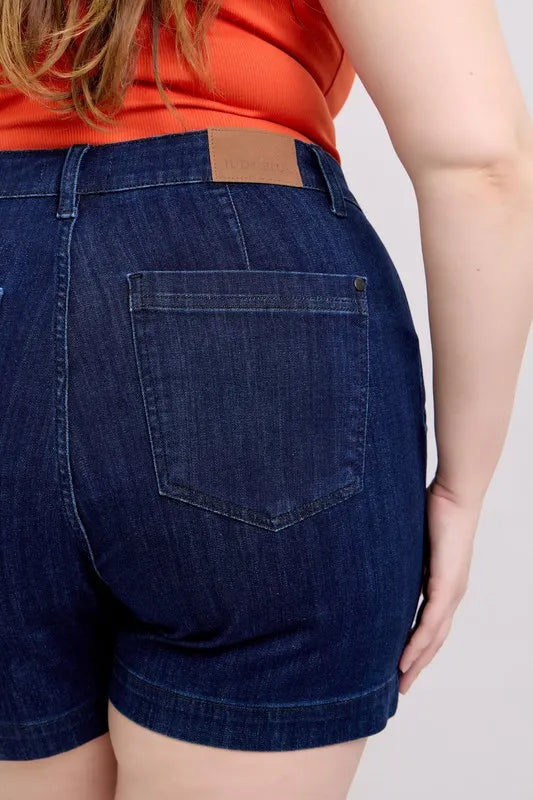 Judy Blue Full Size High Waist Denim Shorts Plus Size Selvanelle