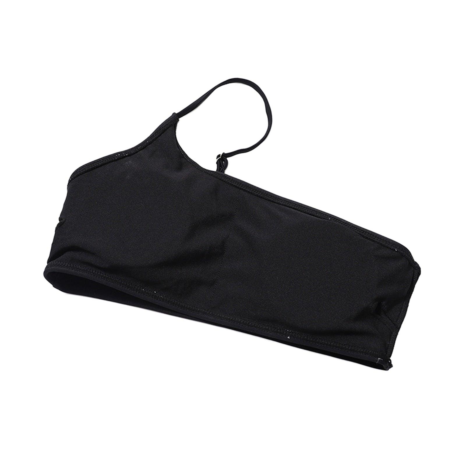 Black Mesh Bikini Cover Up Set Women Bathing Outfits Adults Solid Color One Shoulder Bikini Top  Mesh See Through Crochet Off Shoulder Crop Tops 2 Piece Bikini Swimsuit Cover-ups Beach Summer Outfits Stevvex