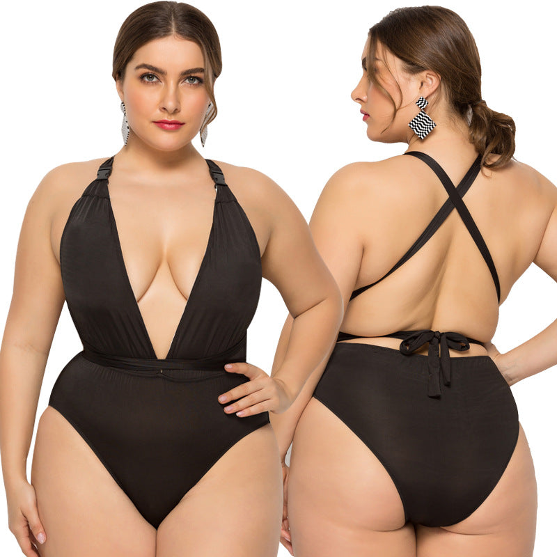 New Black Plus Size One-piece Swimsuit for women FLIPSTYLEZLLC