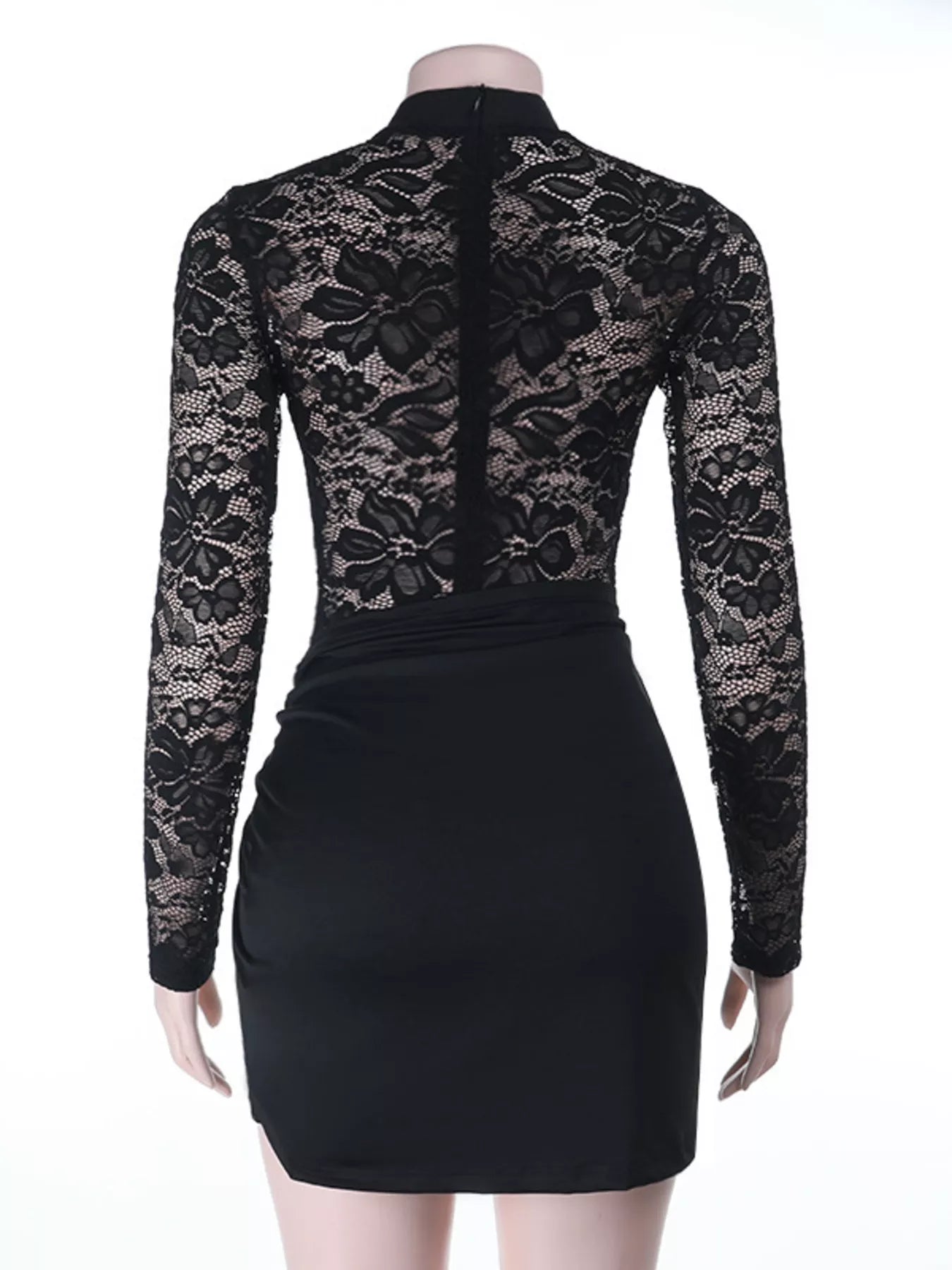 Lace Long Sleeve Bodycon Mini Dress Simply Love