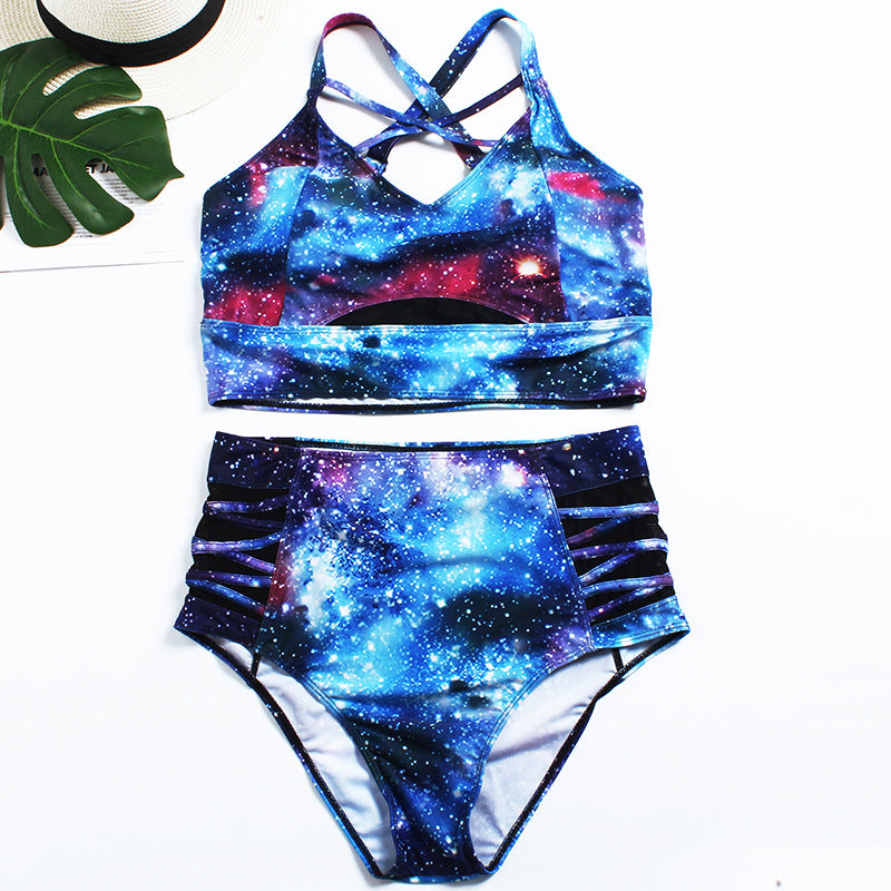 Plus Size Printed Swimsuit Split Swimsuit FLIPSTYLEZLLC