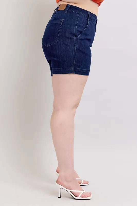 Judy Blue Full Size High Waist Denim Shorts Plus Size Selvanelle
