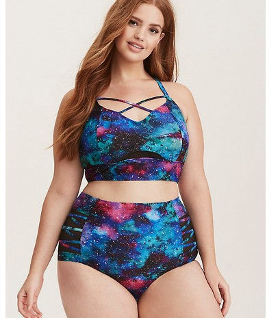 Plus Size Printed Swimsuit Split Swimsuit FLIPSTYLEZLLC