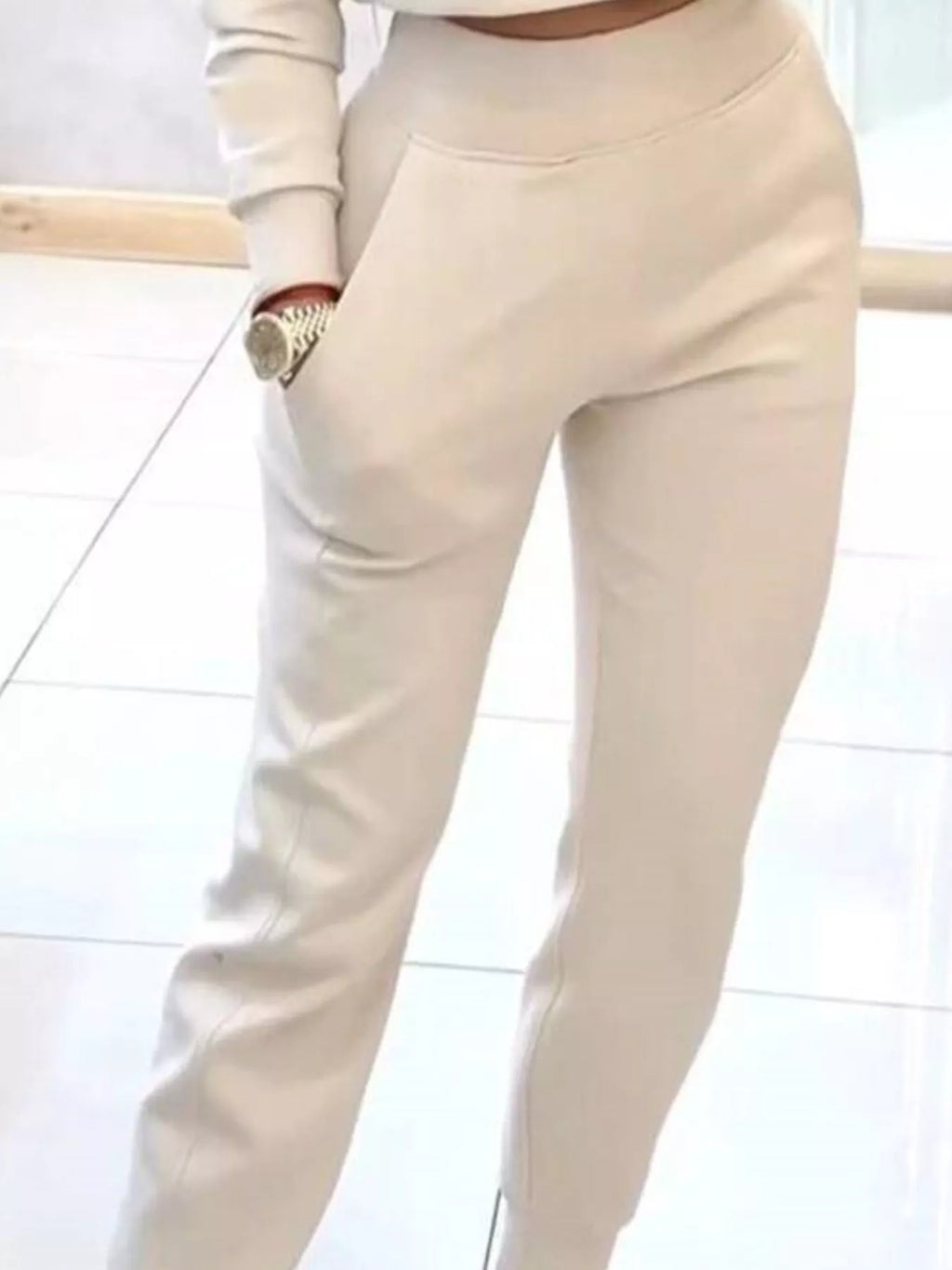 Casual Chic Cropped Sweatshirt and Jogger Set Simply Love