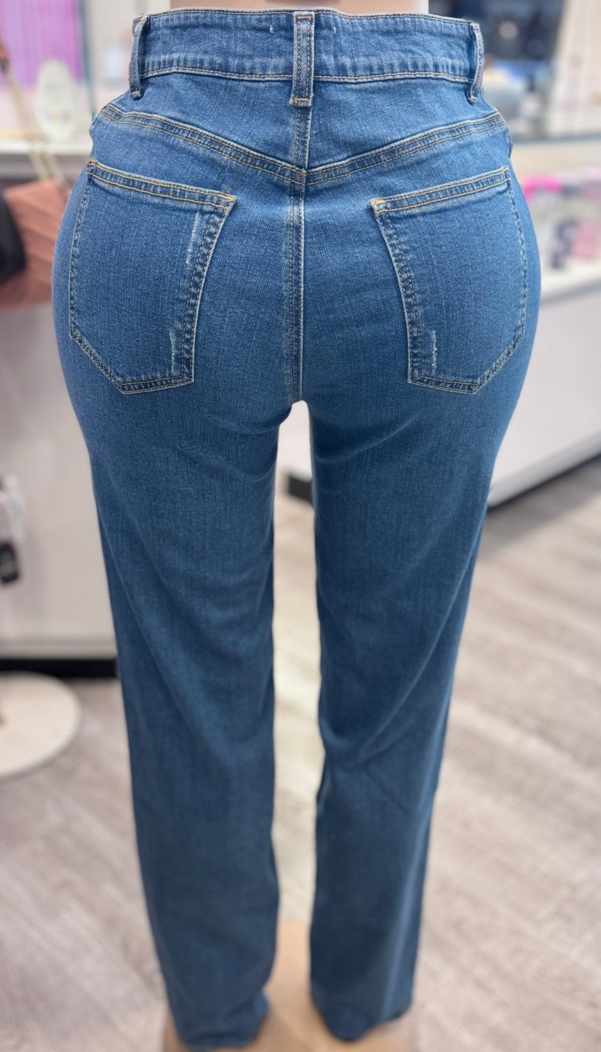 Deliah Cutout Straight Leg Jean Blaire Shops