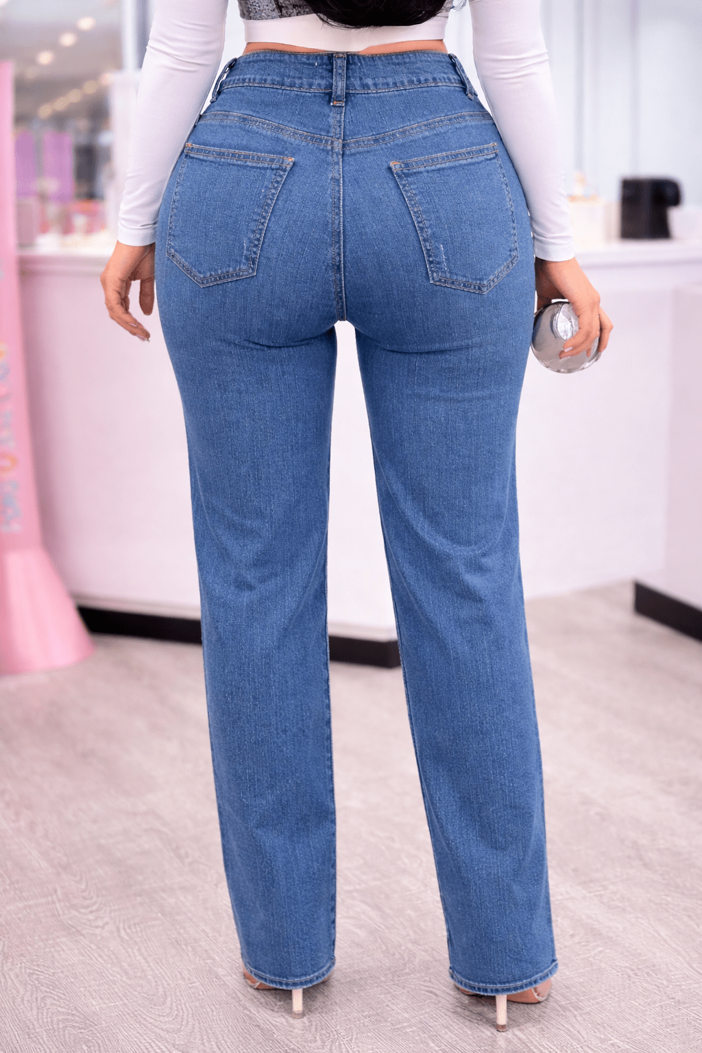 Deliah Cutout Straight Leg Jean Blaire Shops