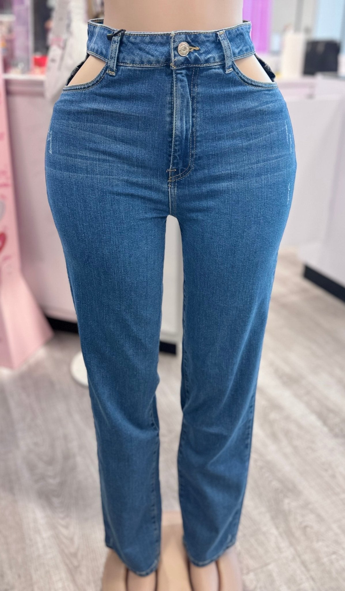 Deliah Cutout Straight Leg Jean Blaire Shops