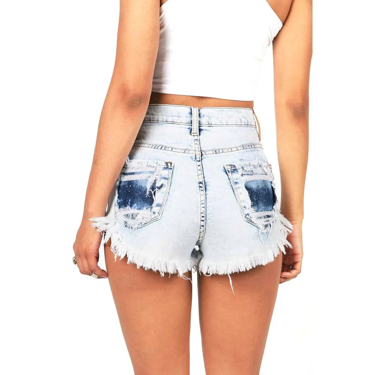 Distressed Denim Shorts Kawaii Stop