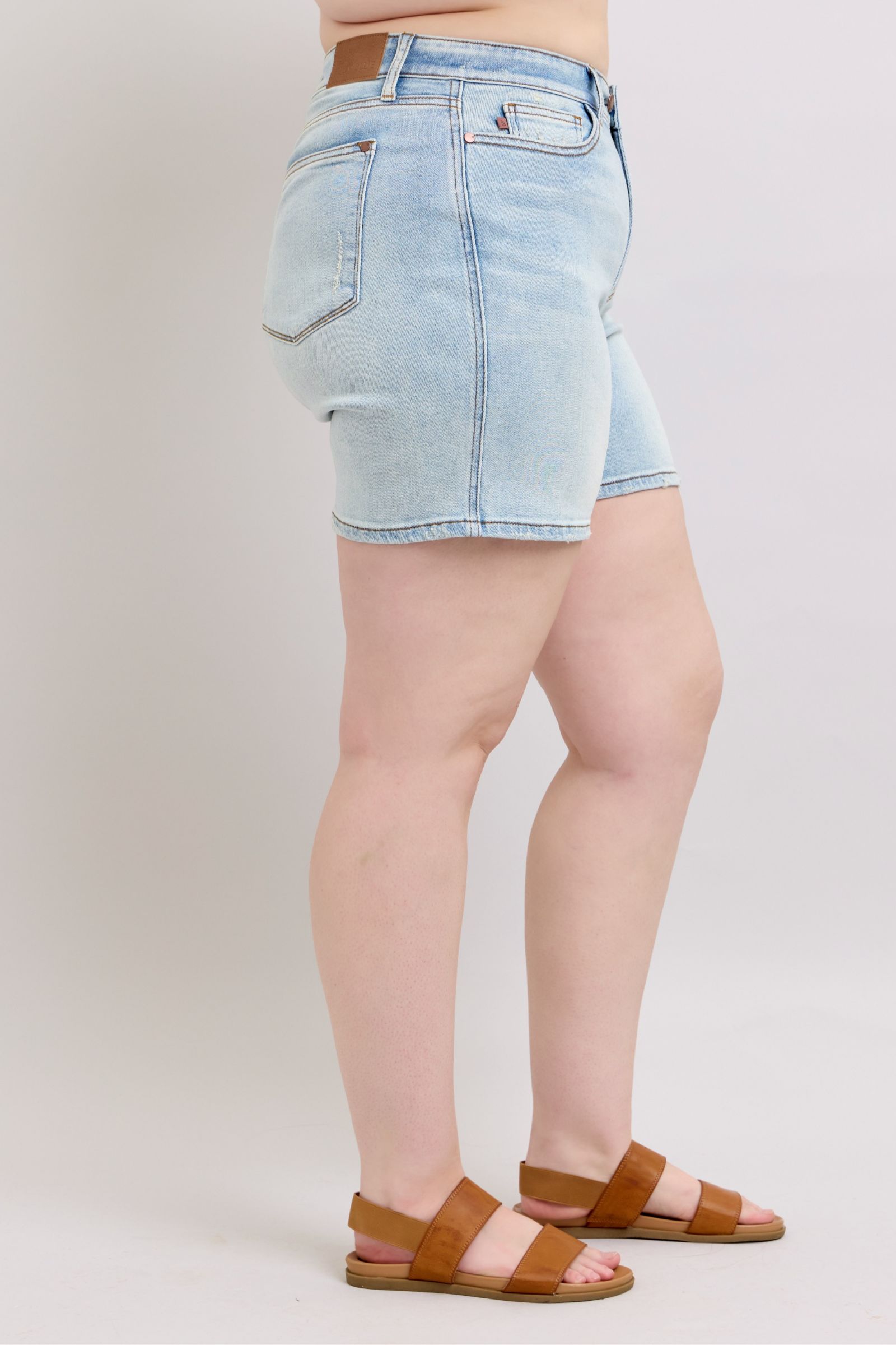 Judy Blue Plus Size Denim Shorts With Pockets 2 Button Closure Durable Comfort For Women Coco’s Tee Boutique