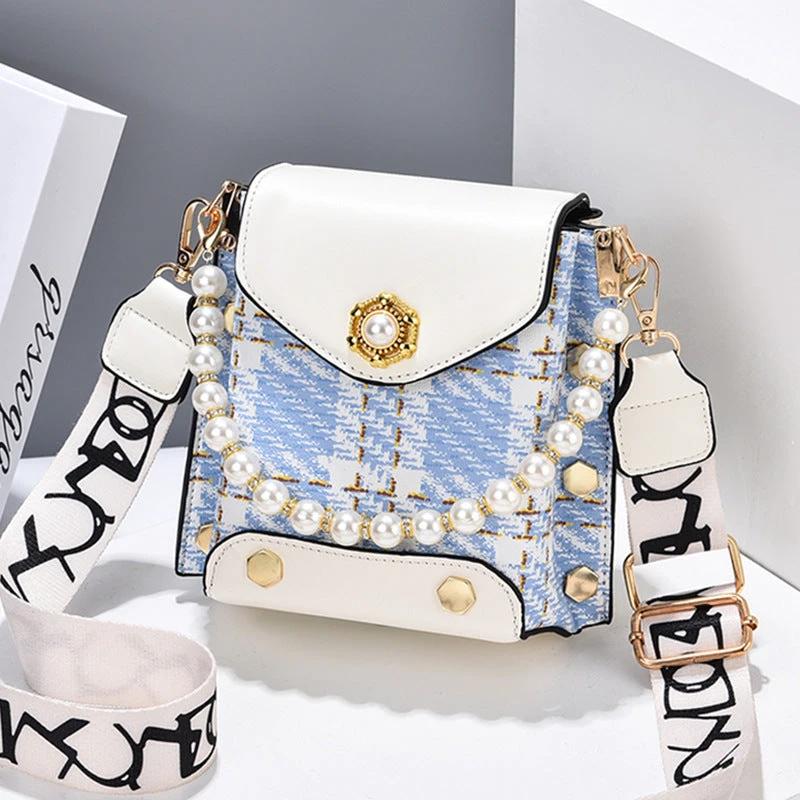 Fashion Women'S Crossbody Bag Girl'S Cute Princess Wallet Classic Shoulder Bag Summer Pearl Chain Phone Bag MANDOTOS