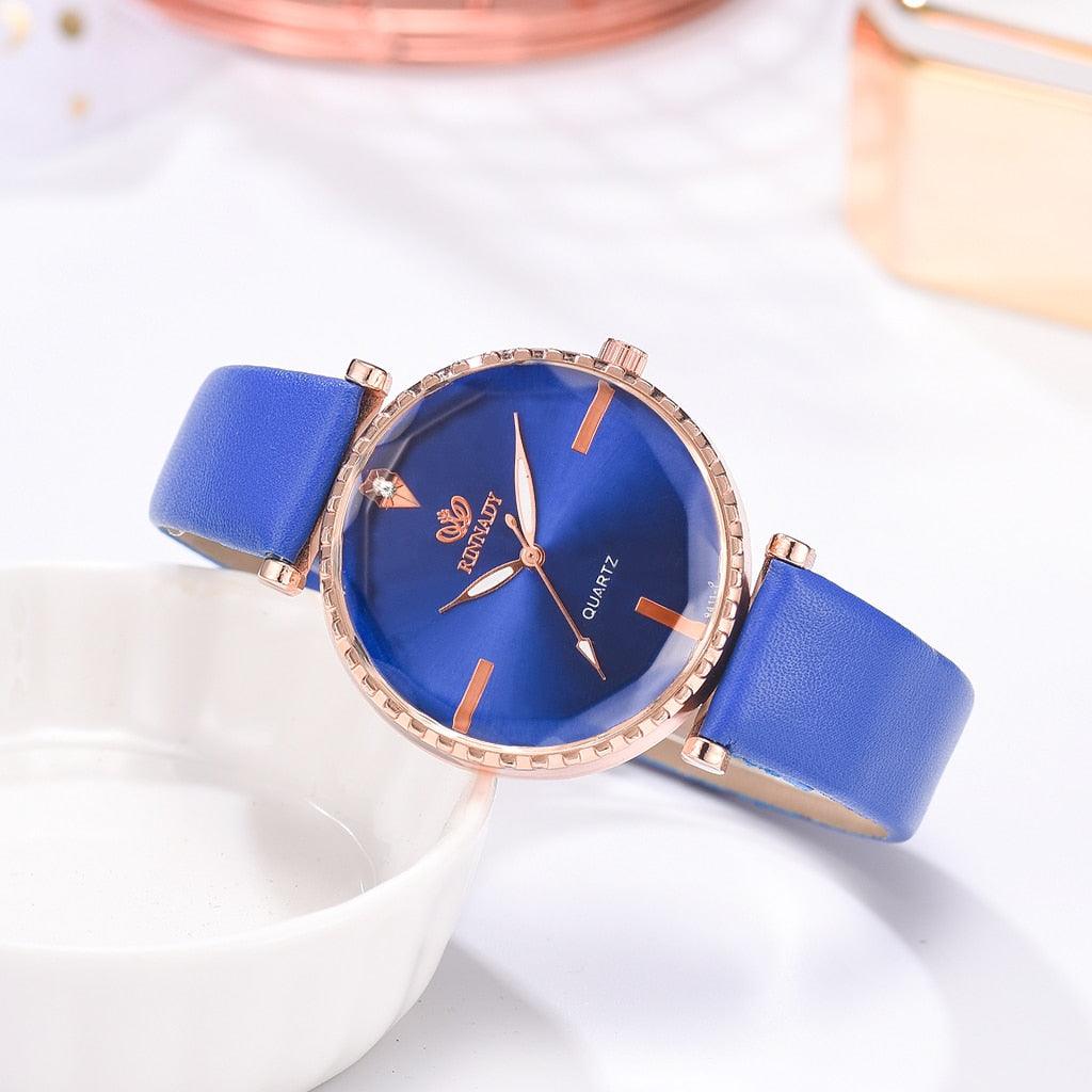 Elegant Style Fashion Womens Watch Luxury Leather Band Analog Quartz Wrist Watch Women Dress Leather Band Thin Minimalist Casual Simple Dress Analog Quartz Wristwatch Stevvex