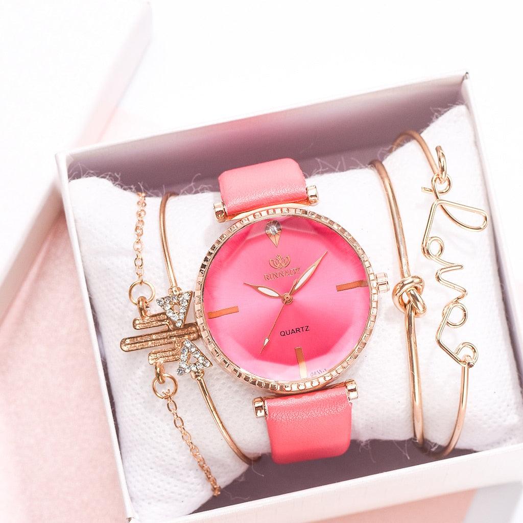 Elegant Style Fashion Womens Watch Luxury Leather Band Analog Quartz Wrist Watch Women Dress Leather Band Thin Minimalist Casual Simple Dress Analog Quartz Wristwatch Stevvex