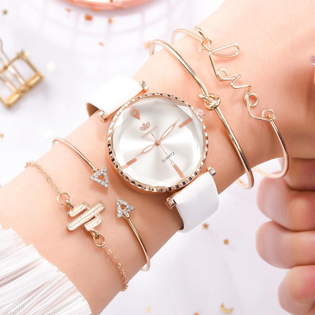 Elegant Style Fashion Womens Watch Luxury Leather Band Analog Quartz Wrist Watch Women Dress Leather Band Thin Minimalist Casual Simple Dress Analog Quartz Wristwatch Stevvex