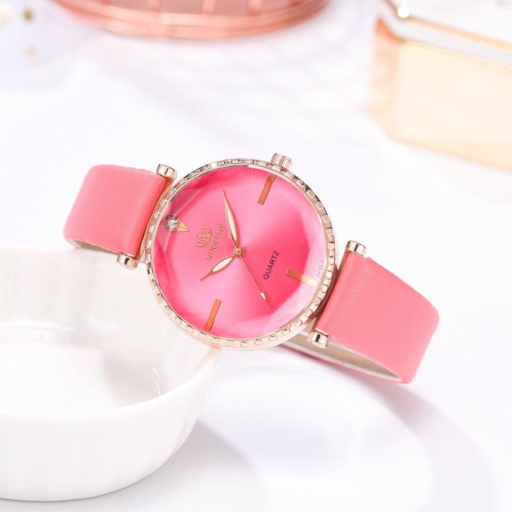 Elegant Style Fashion Womens Watch Luxury Leather Band Analog Quartz Wrist Watch Women Dress Leather Band Thin Minimalist Casual Simple Dress Analog Quartz Wristwatch Stevvex