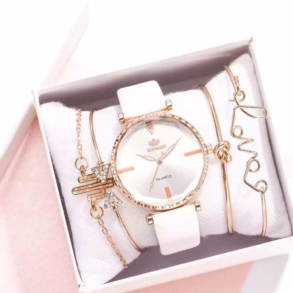 Elegant Style Fashion Womens Watch Luxury Leather Band Analog Quartz Wrist Watch Women Dress Leather Band Thin Minimalist Casual Simple Dress Analog Quartz Wristwatch Stevvex