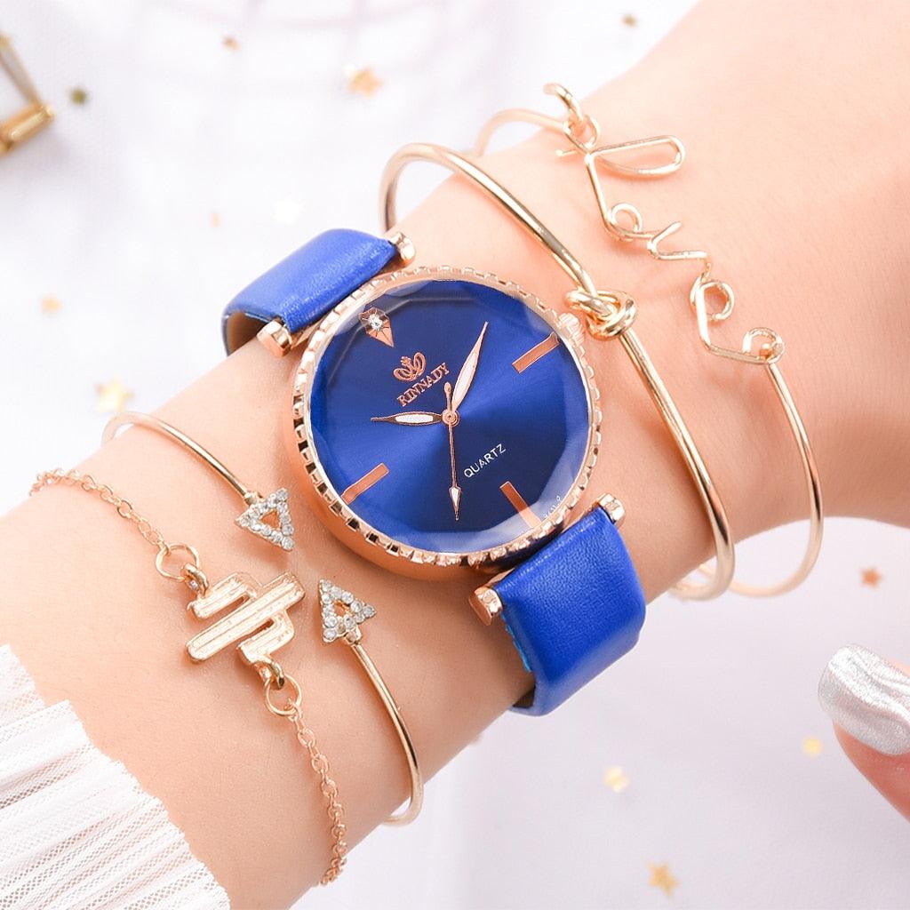 Elegant Style Fashion Womens Watch Luxury Leather Band Analog Quartz Wrist Watch Women Dress Leather Band Thin Minimalist Casual Simple Dress Analog Quartz Wristwatch Stevvex