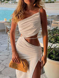 Cutout Tied Split Maxi Dress Shopimist