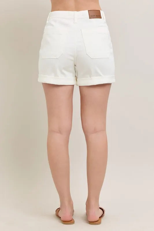 Judy Blue Full Size High Waist Cuff Denim Shorts Plus Size Selvanelle