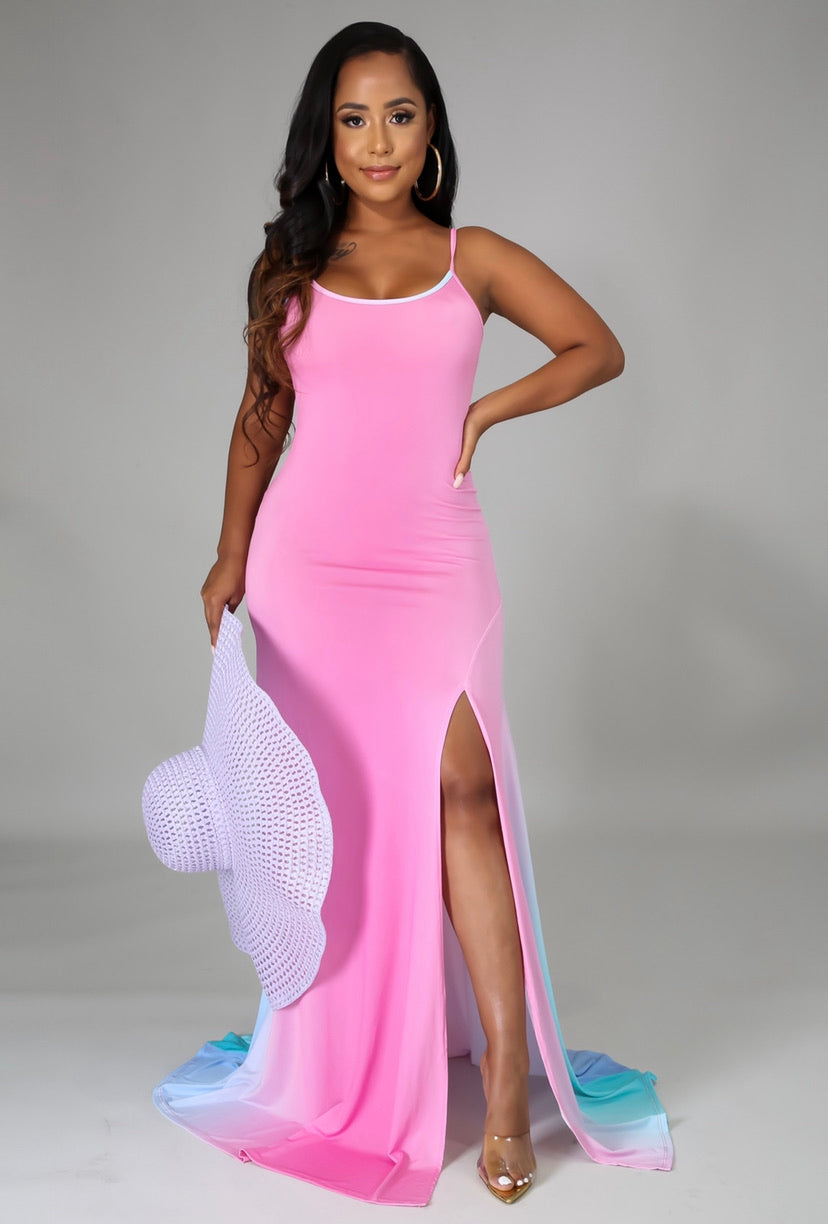 Gradient Side Slit Maxi Dress S&E Retail Expo