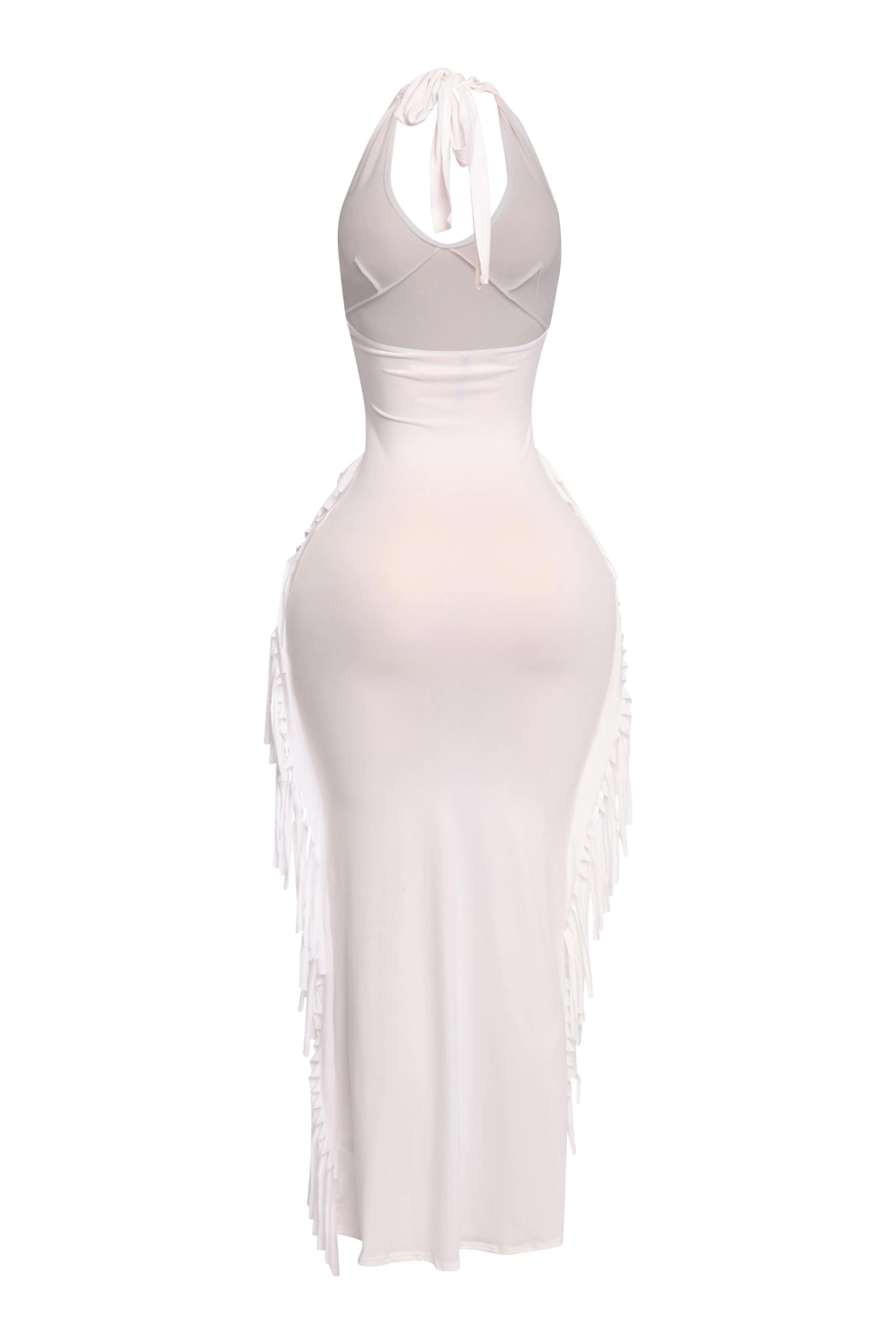 Fringe Detailed Halter Dress The House of Stylez