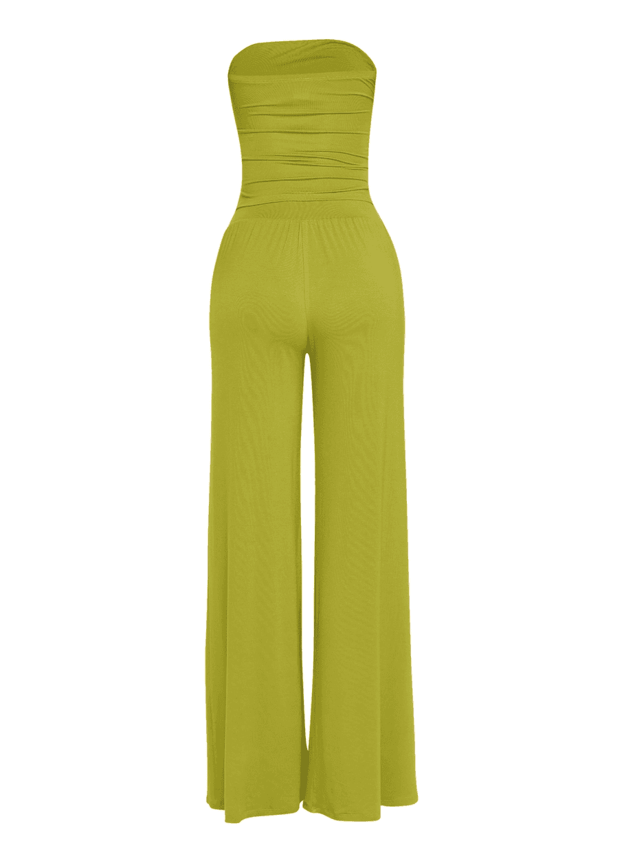 Strapless Tie Waist Wide Leg Pant Set The House of Stylez
