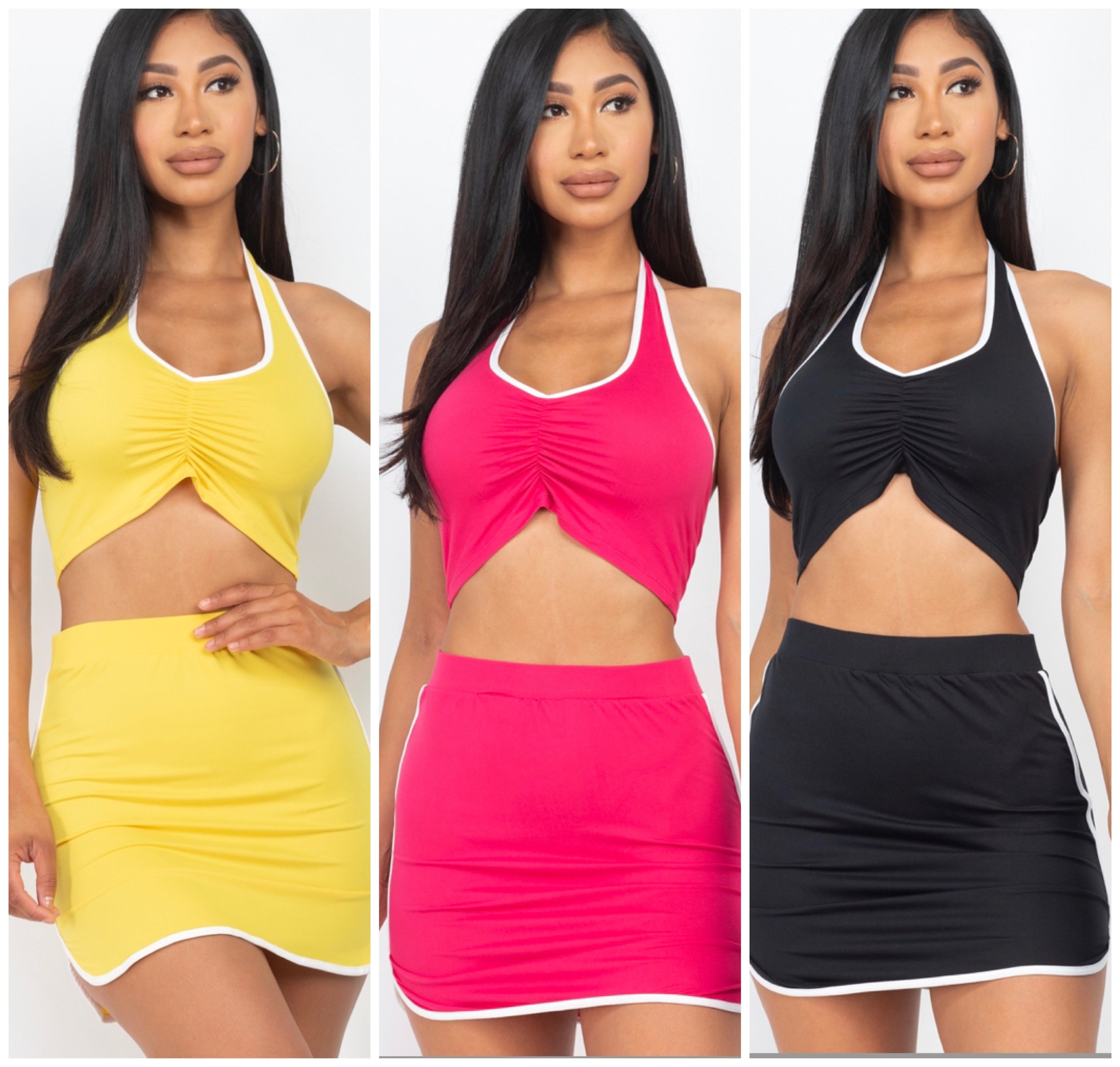 Halter Neck Cropped Top & Mini Skirt Casual Set S&E Retail Expo