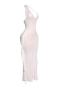 Fringe Detailed Halter Dress The House of Stylez