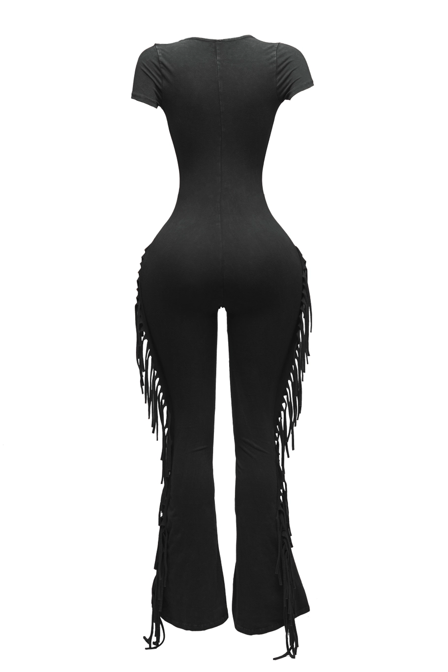Mineral Washed Fringe Jumpsuit The House of Stylez