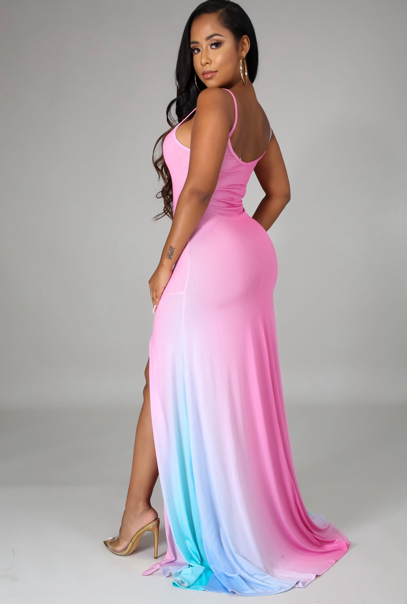 Gradient Side Slit Maxi Dress S&E Retail Expo