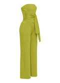 Strapless Tie Waist Wide Leg Pant Set The House of Stylez