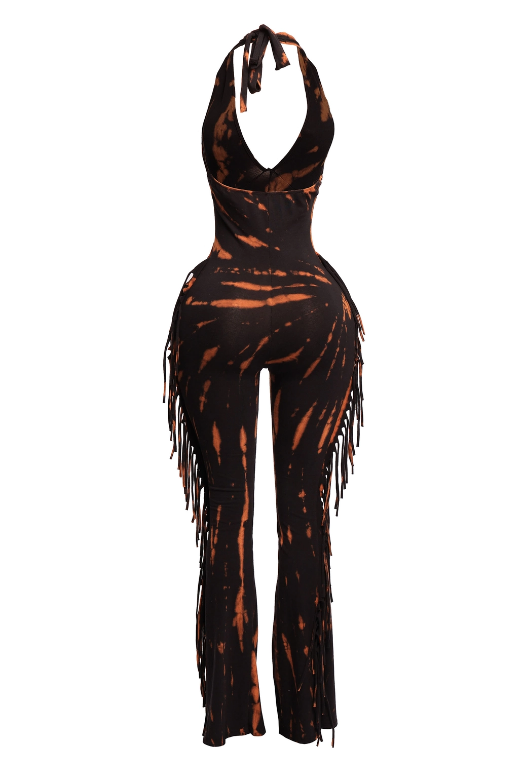 Tie Dye Fringed Halter Jumpsuit The House of Stylez