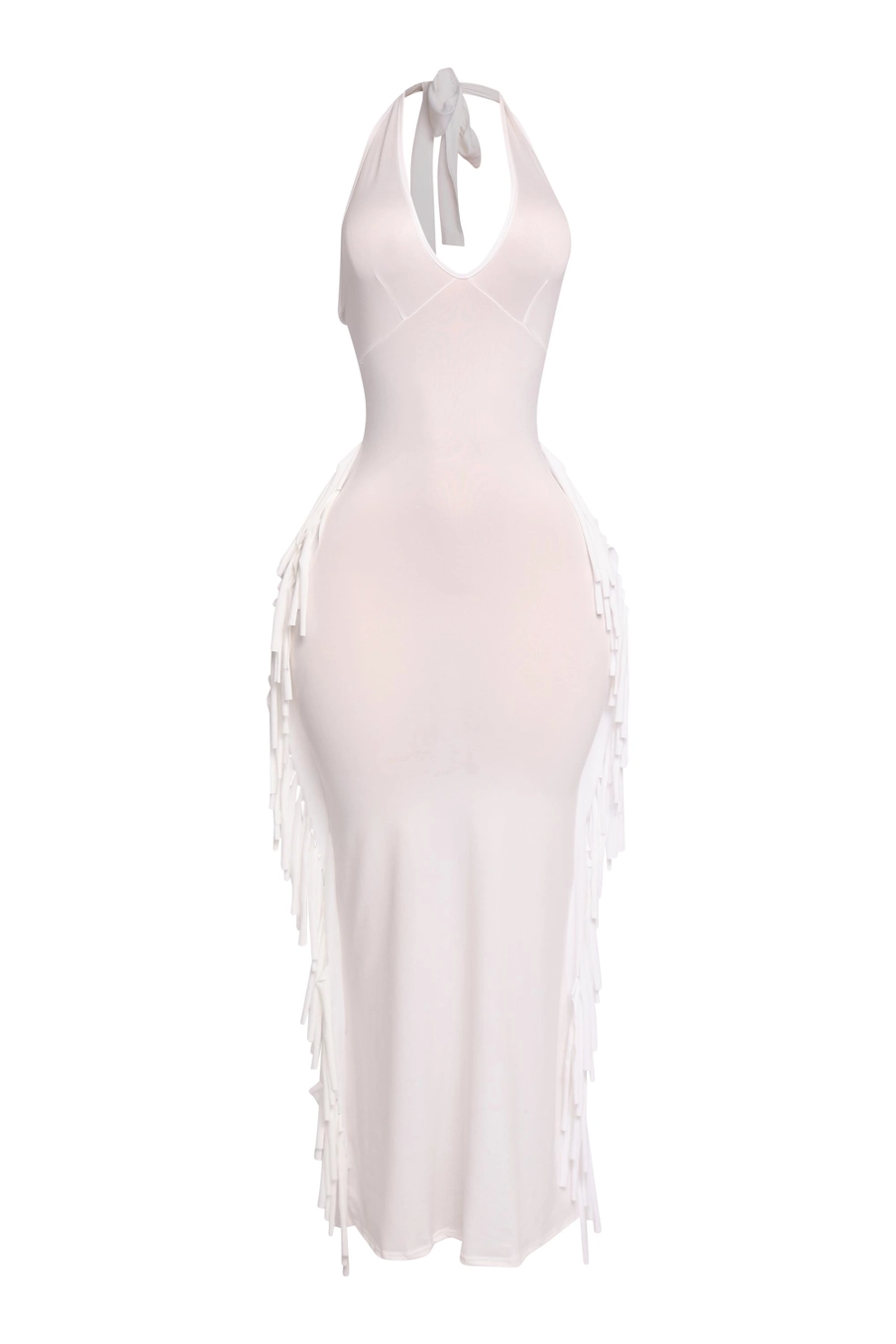Fringe Detailed Halter Dress The House of Stylez