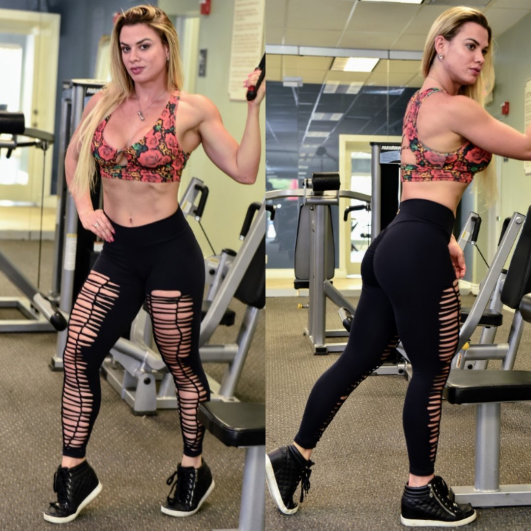 SCRUNCHY BOOTY RIPPED BLACK LEGGINGS Iris Fitness Online