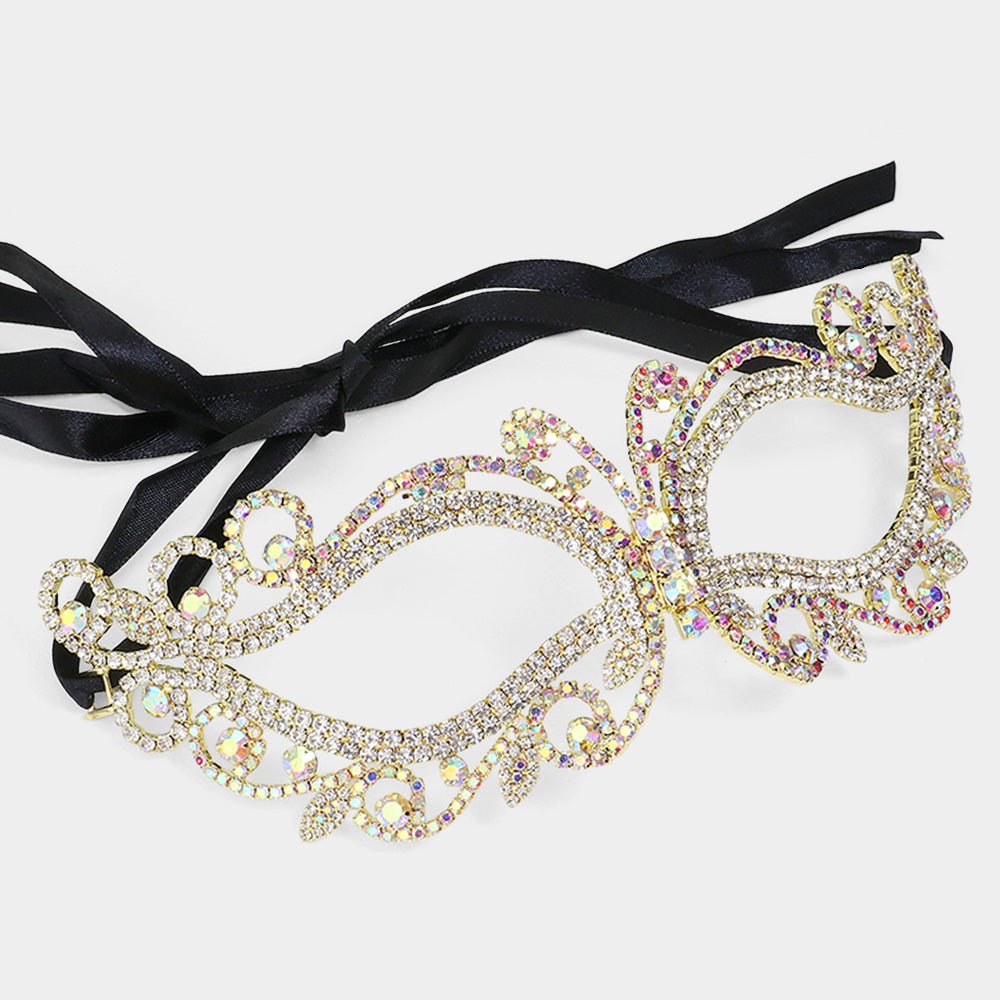 Janelle Rhinestone Paved Cat Eye Masquerade Mask Blaire Shops