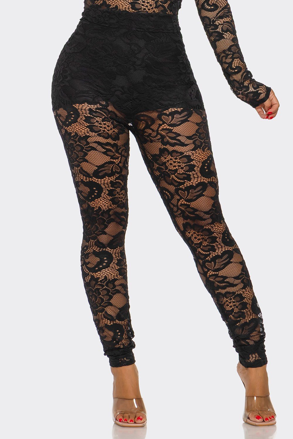 Midnight Muse Lace High-Waisted Pants Blaire Shops