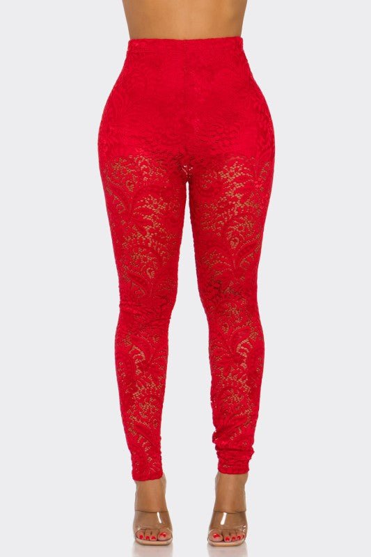 Midnight Muse Lace High-Waisted Pants Blaire Shops