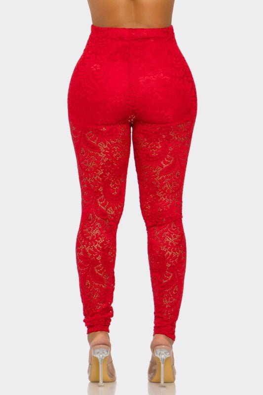 Midnight Muse Lace High-Waisted Pants Blaire Shops