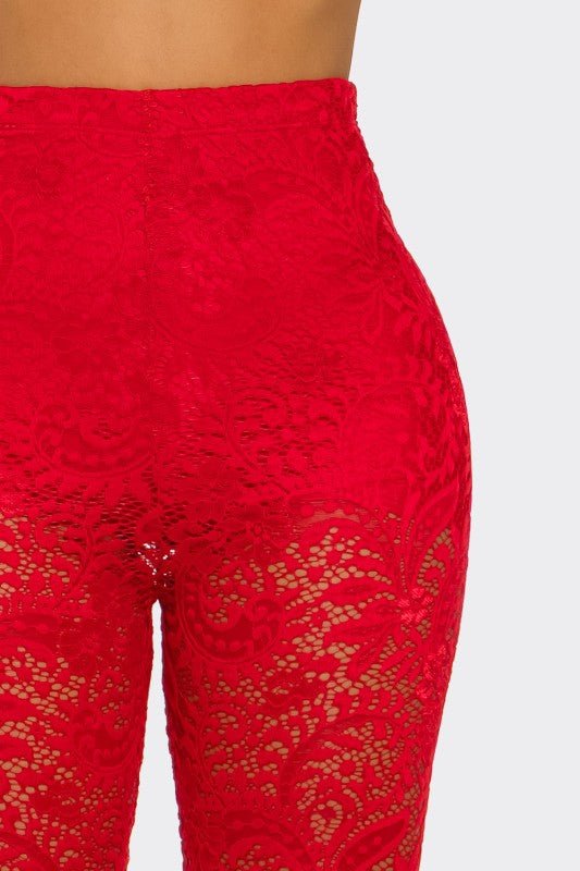 Midnight Muse Lace High-Waisted Pants Blaire Shops