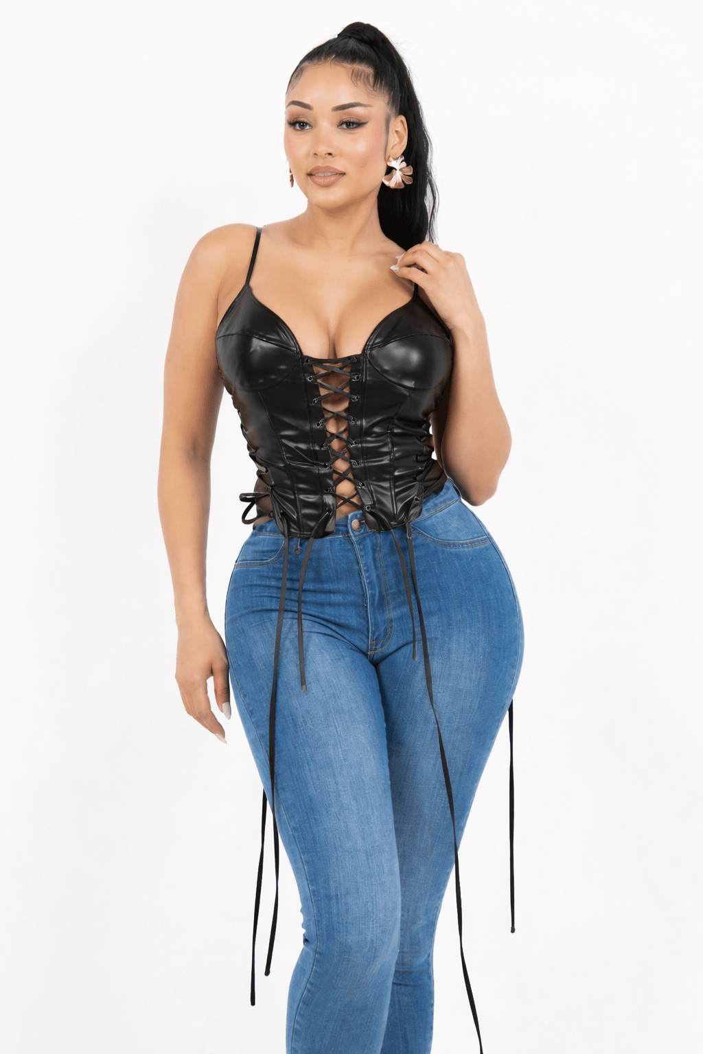 Faux Leather Corset Top – Night Out Top Blaire Shops