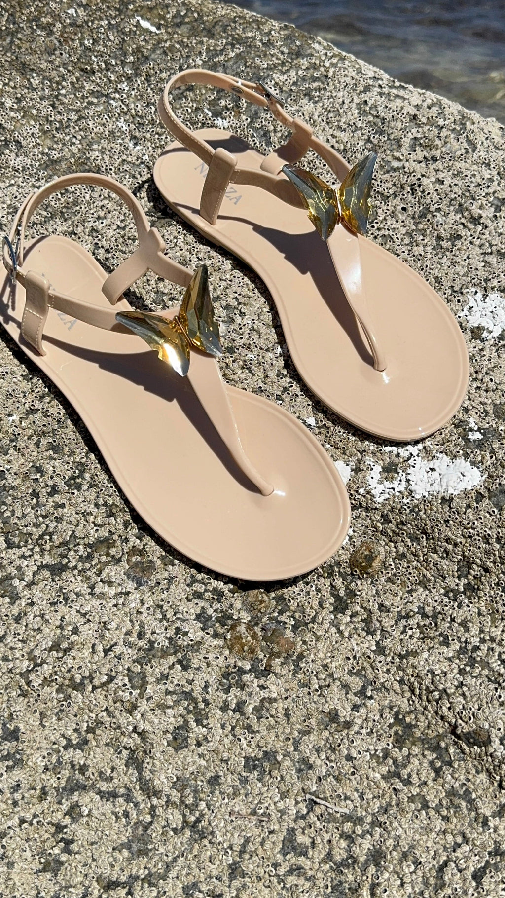 ALIANA White Gel Beach Sandals NIKOZA