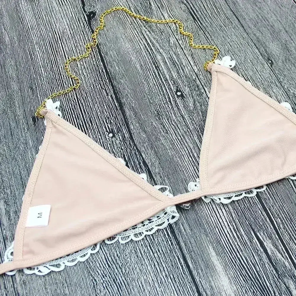 Jeweled Bikini Crochet Jewelry Bikini Set two pieces Swimsuit Crystal Femstylo