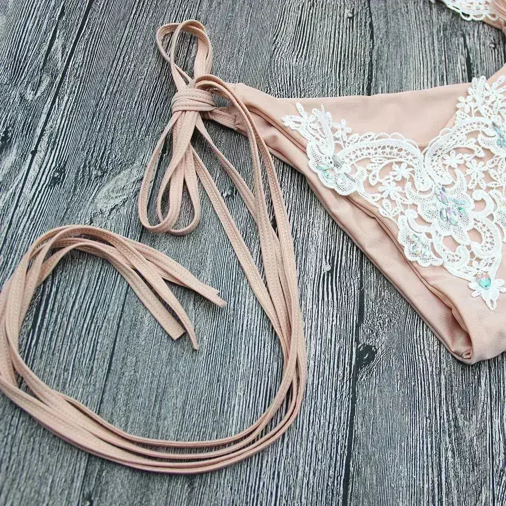 Jeweled Bikini Crochet Jewelry Bikini Set two pieces Swimsuit Crystal Femstylo